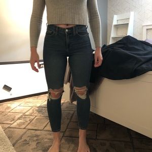 High waisted skinny jeans